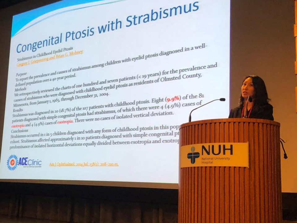 Dr Cheryl Ngo speaking at the NUH Oculofacial and Eyelid Symposium